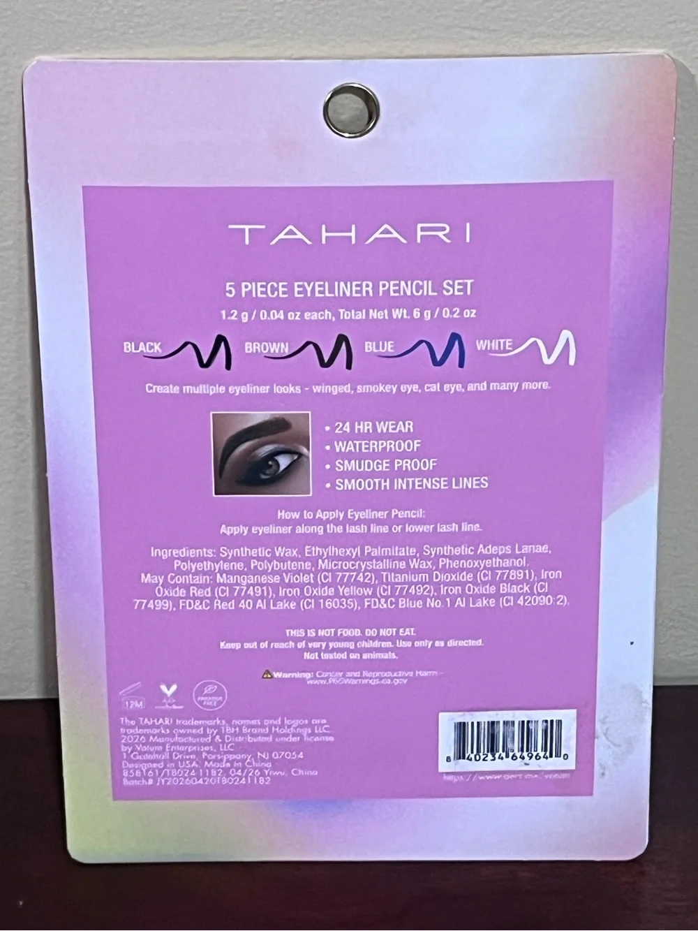 Tahari Eyeliner Pencil Set — Black, Brown, Blue, White
